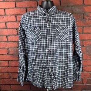 Wrangler‎ Mens Large Blue Plaid Flannel Shirt – Casual, Outdoor